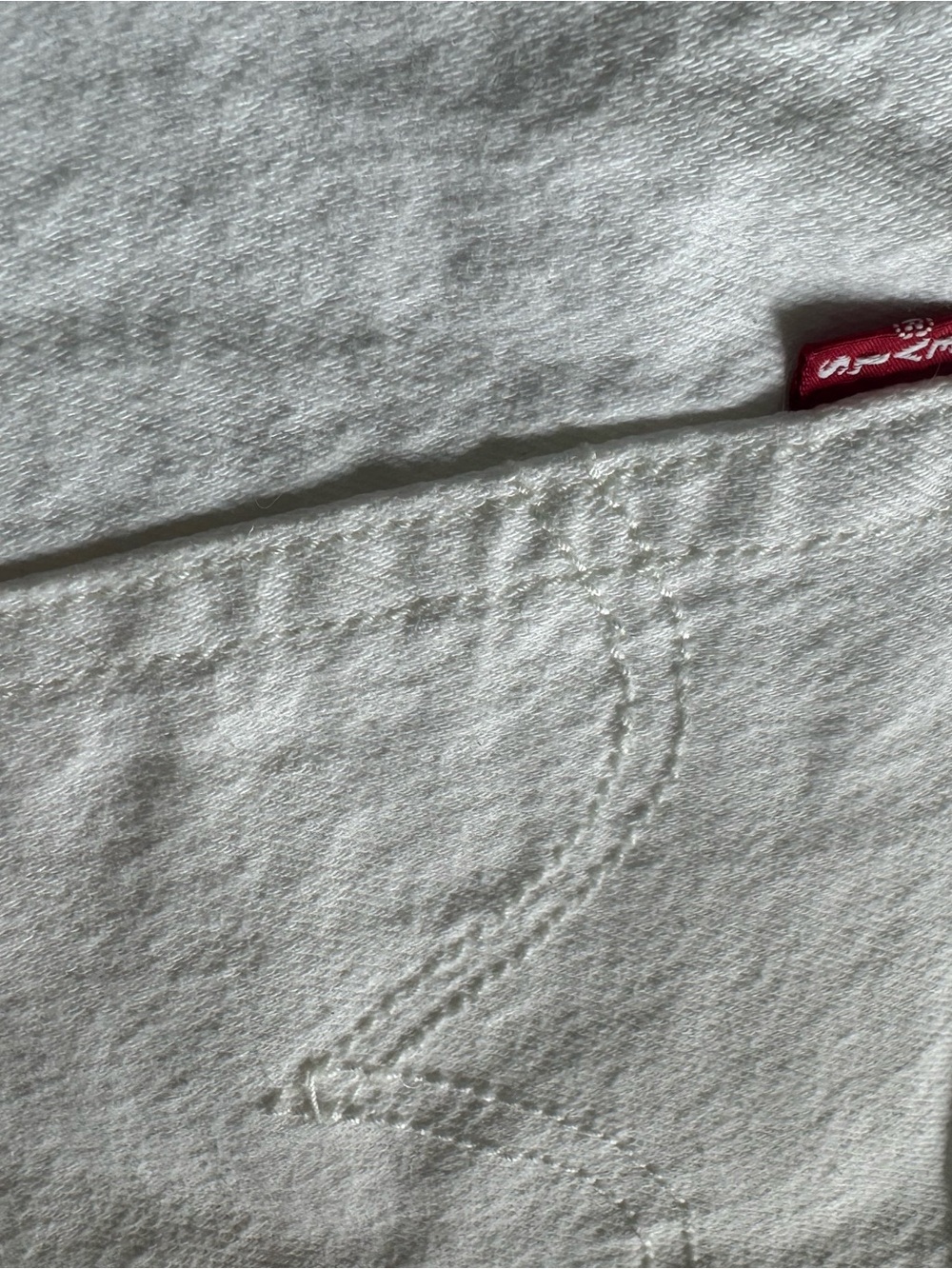 Levi's White Frayed Ribcage Denim Shorts - Picture 6 of 6